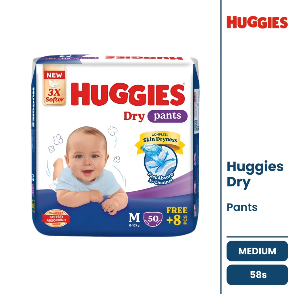 Huggies Dry Pants M 58pcs bangladesh