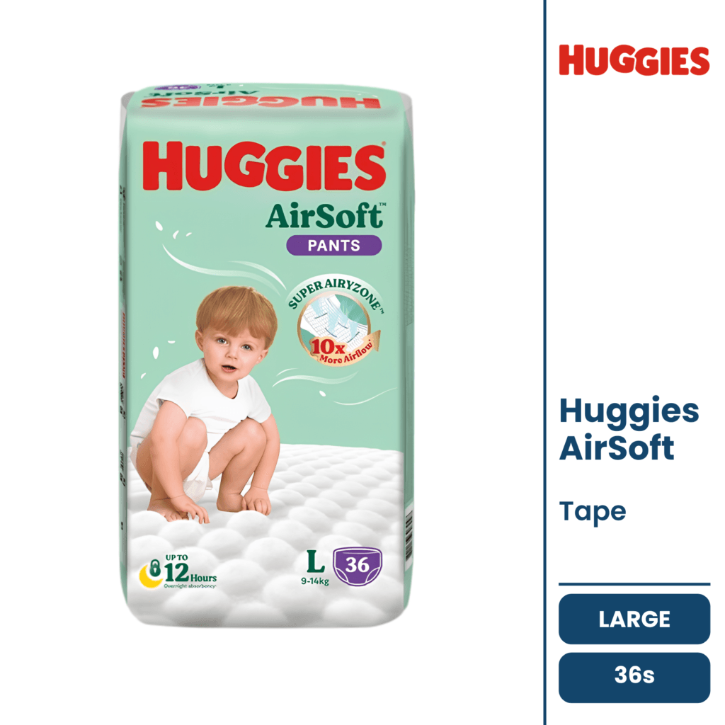 Huggies AirSoft Pants Diapers L 36pcs Authentic Bangladesh
