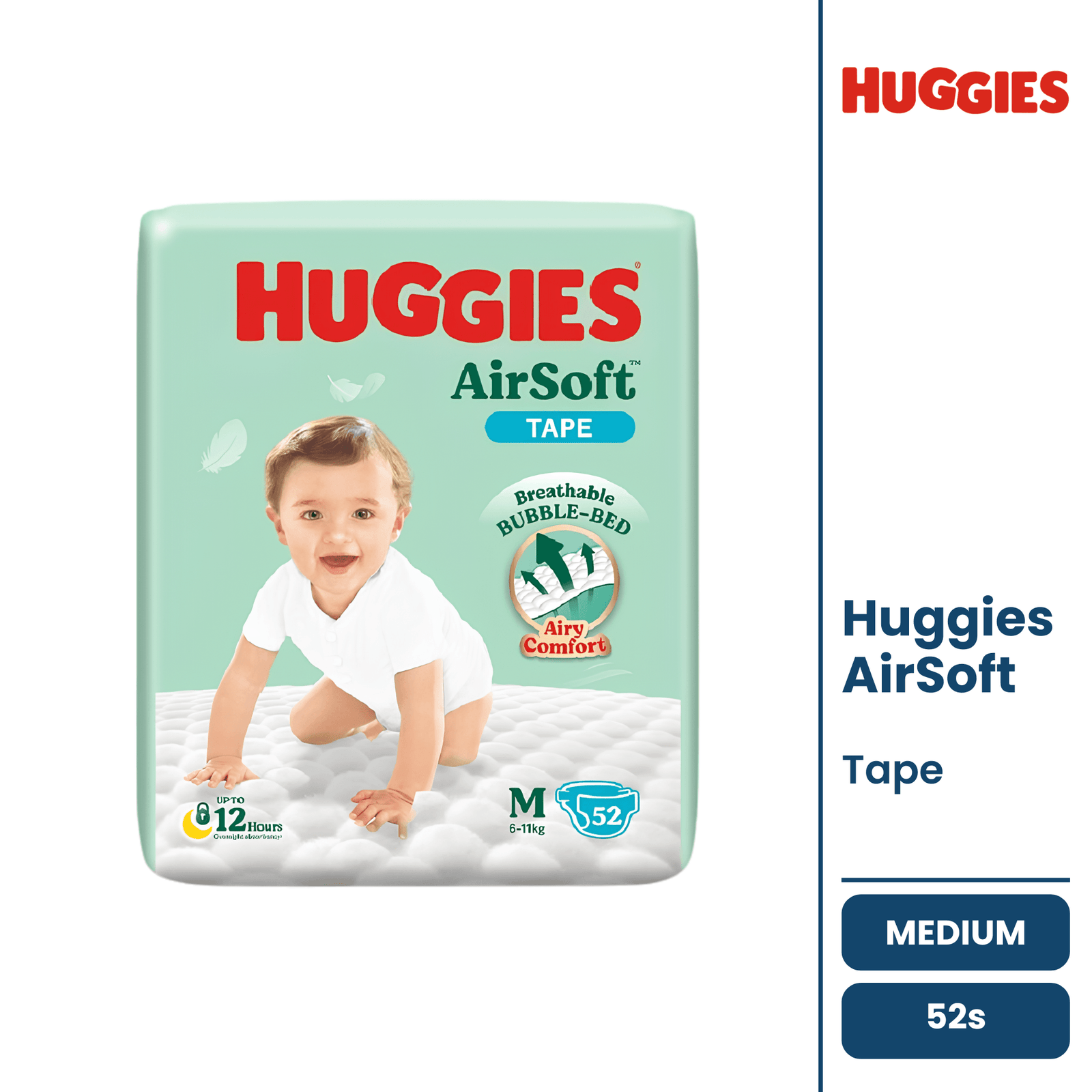 41 Huggies AirSoft Tape Diapers M 52pcs Bangladesh