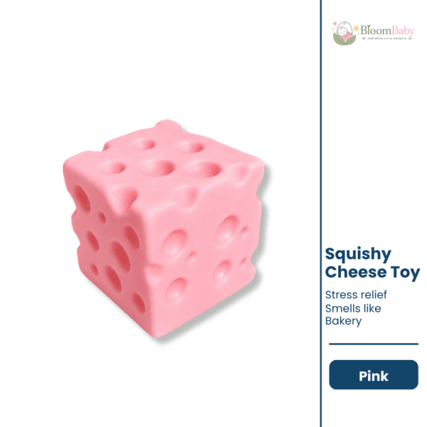 Cheese Squishy Toy Scented Pink