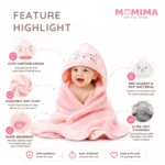Hooden Towel Pink Rabbit - Image 2